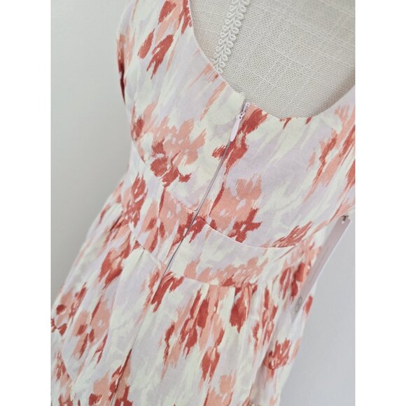 House of Harlow 1960 Linen Blend Midi Maxi Tiered Cottagecore Sleeveless Dress M - Picture 12 of 15